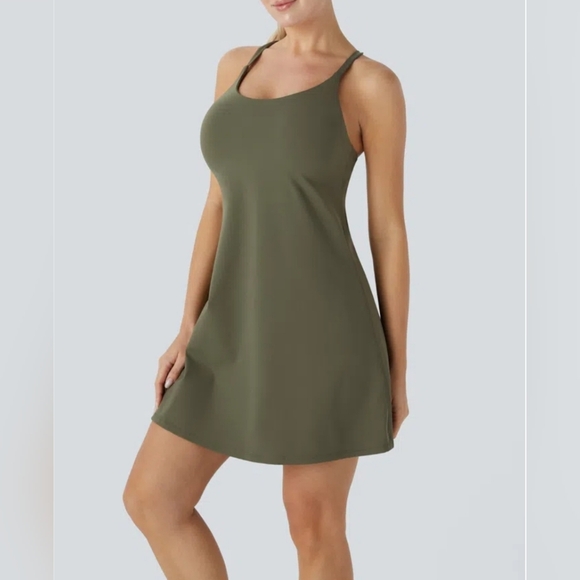 Halara Green Moss 2 in 1 Mini Active Dress - Picture 2 of 7
